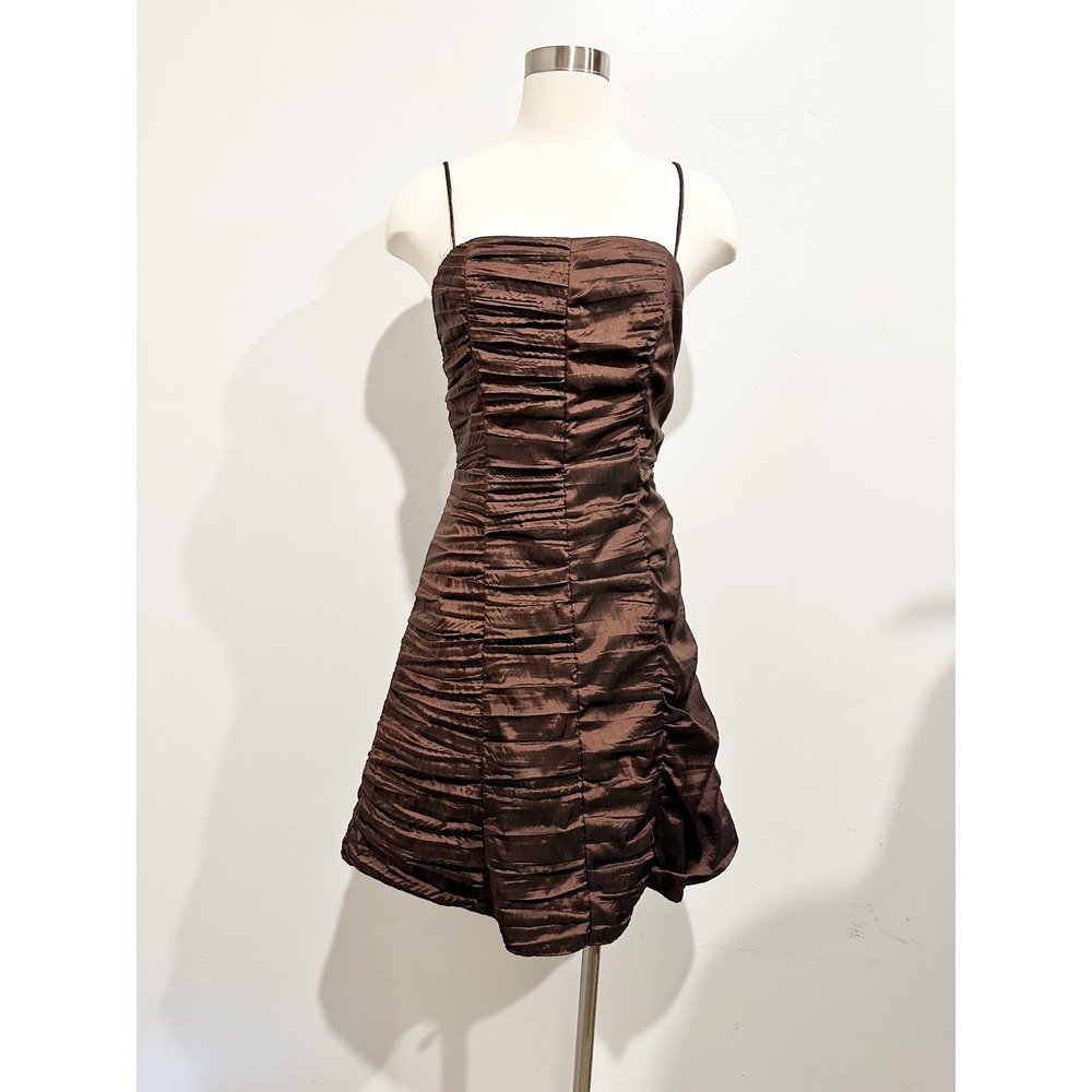 Jessica McClintock Vintage Brown Mini Dress Size 10